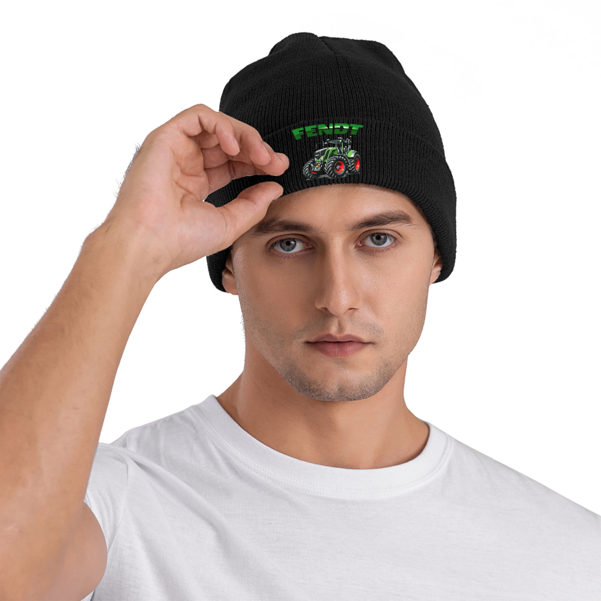 Agriculture Farming Hats - หมวกไหมพรมกันหนาวสำหรับฤดูใบไม้ร่วงและฤดูหนาว ลายรถแทรกเตอร์ฟาร์มเกษตร Fendt หมวกบีนนี่ หมวกบอนเน็ต สำหรับผู้หญิงและผู้ชาย