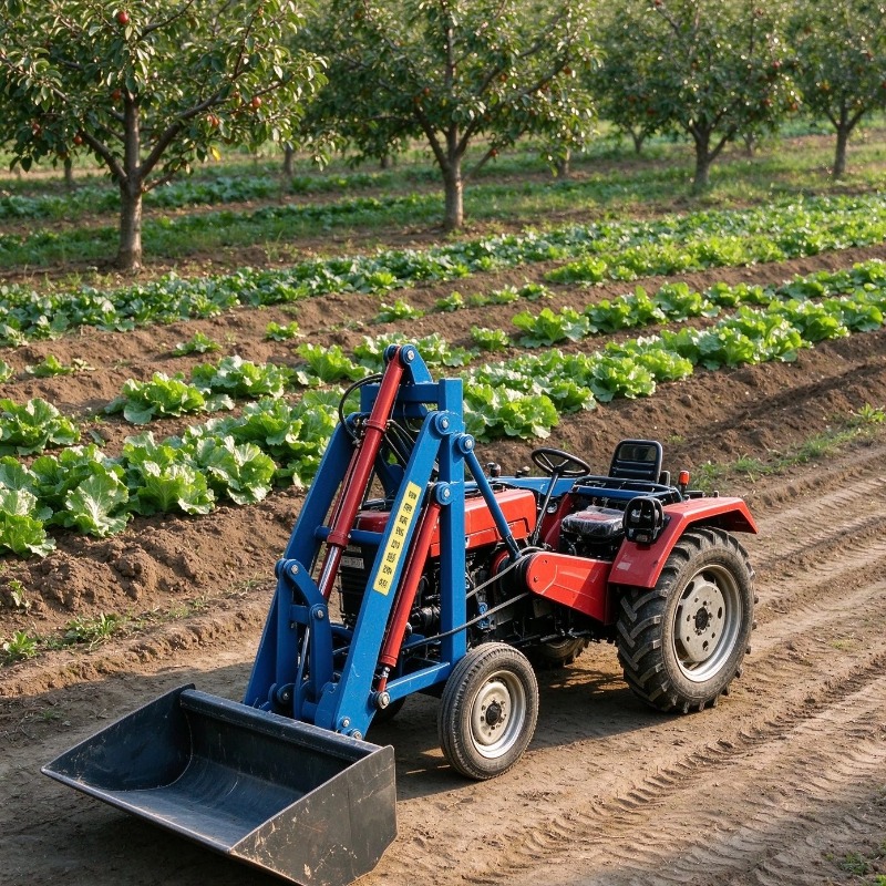 Farming Jobs - อุปกรณ์ตักดินด้านหน้าสำหรับรถแทรกเตอร์ไฮดรอลิกขนาดเล็ก เสริมความแข็งแรง สำหรับงานเกษตรในสวนผลไม้ สวน และพื้นที่แคบ